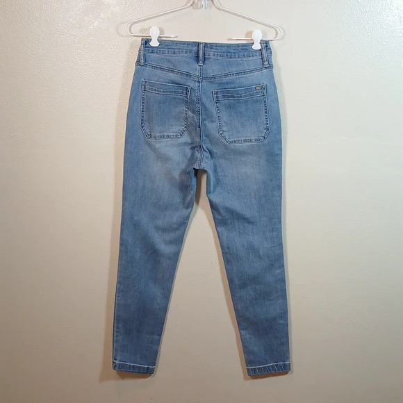 A2 SA Jeans Ankle Skinny LIGHT Wash Denim Button Fly Mid Rise size 7 - Picture 2 of 9